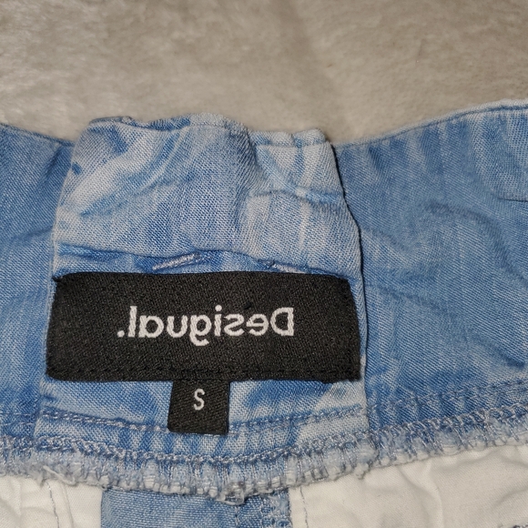 Desigual Denim Cargo Pants with Floral Print Small - Picture 8 of 10